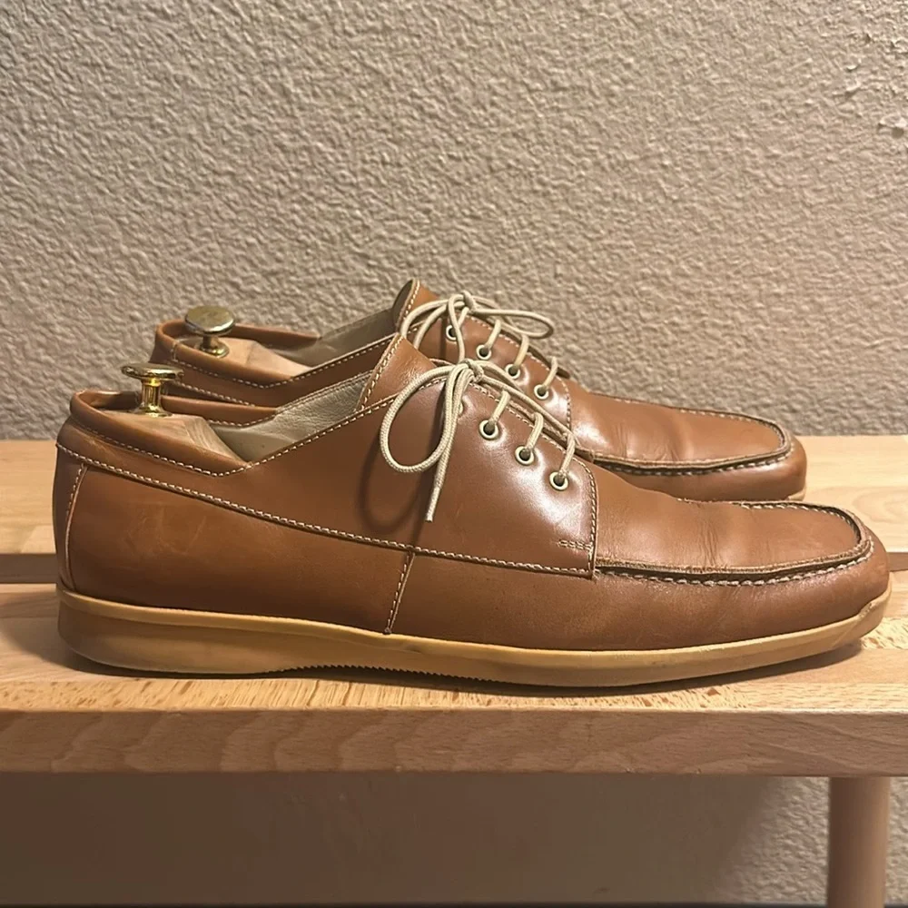 Zegna sport caramel brown boat shoes